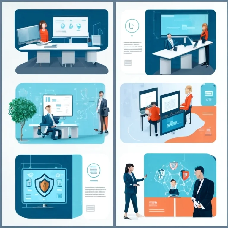 Laptop mit Code und Sicherheitssymbolen